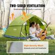 Cort camping pentru 2-3 persoane, dimensiune 214x214x122 cm, protectie solara anti-UV50, Verde, impermeabil PU2000mm