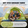 Cort camping pentru 2-3 persoane, dimensiune 214x214x122 cm, protectie solara anti-UV50, Verde, impermeabil PU2000mm