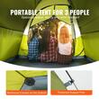 Cort camping pentru 2-3 persoane, dimensiune 214x214x122 cm, protectie solara anti-UV50, Verde, impermeabil PU2000mm