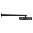 Set de dus, Montaj incastrat, Inox, Negru mat, Cap dus patrat 20 cm, 500 x 200 x 65 mm