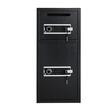 Seif cu usi duble, Otel armat, Alarma dubla, Cheie/Cifru, 350 × 348 × 775 mm