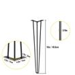 Set 4 x picioare de masa tip ac de par, Inaltime 40.6 cm, Otel, Negru, max 100 kg