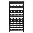 Raft modular detasabil pentru 24 sticle de vin, Stivuibil, Lemn Bambus, 6 Niveluri, 410 x 240 x 823 mm, Negru
