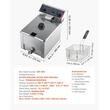 Friteuza profesionala Inox, 2500 W, Capacitate 6.8 l, control temperatura, 1 x cos, supapa scurgere ulei