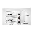 Cuptor electric profesional pentru Pizza cu diametru de 305mm , Inox, 1800 W, 2 x Etaje, Temperatura reglabila 50-350 ° C, Timp reglabil