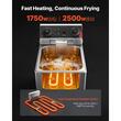 Friteuza profesionala Inox, 2500 W, Capacitate 6.8 l, control temperatura, 1 x cos, supapa scurgere ulei
