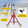 Suport pentru tevi 1/2-12 inch, Portabil, Pliabil, 3 x roti, capacitate 400 kg, Inaltime reglabila 71-131 cm