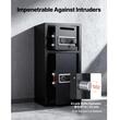 Seif cu usi duble, Otel armat, Alarma dubla, Cheie/Cifru, 350 × 348 × 775 mm