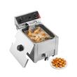 Friteuza profesionala Inox, 2500 W, Capacitate 6.8 l, control temperatura, 1 x cos, supapa scurgere ulei