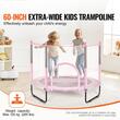 Trambulina pentru copii cu plasa exterioara, diametru 1545 mm, max 120 kg, 36 arcuri, Roz/Negru, Accesorii joaca