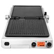 Gratar electric Inox/Sticla 2000 W, suprafata grill 300x250 mm, Placi detasabile, Senzor automat pentru gatit