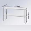 Masa de lucru Inox, pentru preparare alimente, 305x1219x600 mm, 1 x rafturi