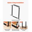 Set 2 picioare de masa, Otel, Negru, 75 x 90 cm, max 450 kg, Nivelare reglabila