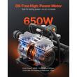 Compresor portabil fara ulei Ultra-silentios, 650 W, 42 l/min, 8 Bar, Capacitate rezervor 4 l