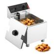 Friteuza profesionala Inox, 2500 W, Capacitate 7.5 l, control temperatura, 1 x cos, supapa scurgere ulei, 60-200 °C