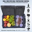 Frigider auto cu compresor, 25 l, 2 x zona racire, 618 x 376 x 372 mm, 12/24 V DC, 110-240 V AC, -20 ℃ pana la 20 ℃, Bluetooth, 60 W