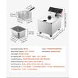 Friteuza profesionala Inox, 2500 W, Capacitate 7.5 l, control temperatura, 1 x cos, supapa scurgere ulei, 60-200 °C