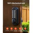Yala mecanica cu cifru si maner, 14 taste, Blocare automata, Utilizare usa stanga/dreapta, Negru, Interior/Exterior