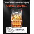 Friteuza profesionala Inox, 2500 W, Capacitate 7.5 l, control temperatura, 1 x cos, supapa scurgere ulei, 60-200 °C