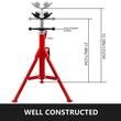Suport cu role pentru tevi, Cap in V, Portabil, Pliabil, capacitate 1140 kg, Inaltime reglabila 71-131 cm