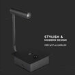 Veioza de perete, 3 W, lumina calda 3000K, Aluminiu, 180 lm, 90 x 60 x 30 mm, Negru