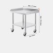 Masa de lucru Inox, pentru preparare alimente, 610x711x762 mm, 1 x rafturi, 4 x roti