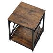 Masuta cafea, Lemn/Otel, 2 x niveluri, Maro/Negru, 45.7 x 45.7 x 51 cm