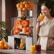 Storcator automat pentru portocale slow juicer, Inox, diametru citrice 55–80 mm, 120 W, 20 portocale /min, 480 x 510 x 890 