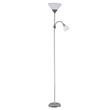 Lampa de podea cu 2 x surse E27/E14, Alb, IP20, Metal/Sticla