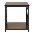 Masuta cafea, Lemn/Otel, 2 x niveluri, Maro/Negru, 45.7 x 45.7 x 51 cm