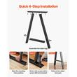 Set 2 picioare de masa, Otel, Negru, 74 x 55 cm, max 450 kg, Nivelare reglabila