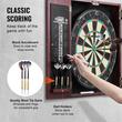 Joc Darts Clasic, Retro design, 1-8 jucatori, 6 sageti cu varf otel, Dimensiune oficiala 18 inch, MDF, 2 x usi
