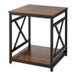 Masuta cafea, Lemn/Otel, 2 x niveluri, Maro/Negru, 45.7 x 45.7 x 51 cm