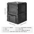 Compostor de gradina, Capacitate 300 l, rezistent UV, capac superior si usa evacuare