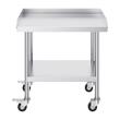 Masa de lucru Inox, pentru preparare alimente, 610x711x762 mm, 1 x rafturi, 4 x roti
