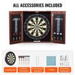 Joc Darts Clasic, Retro design, 1-8 jucatori, 6 sageti cu varf otel, Dimensiune oficiala 18 inch, MDF, 2 x usi