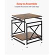 Masuta cafea, Lemn/Otel, 2 x niveluri, Maro/Negru, 45.7 x 45.7 x 51 cm