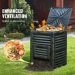 Compostor de gradina, Capacitate 300 l, rezistent UV, capac superior si usa evacuare