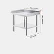 Masa de lucru Inox, pentru preparare alimente, 610x711x660 mm, 1 x rafturi