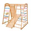 Spatiu de joaca interior, Lemn de pin, 7 in 1, capacitate max 113 kg, scari, leagan