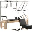 Aparat de antrenament pilates, Lemn artar/Otel, rezistență dublă arc și cablu, max 180 kg, 2400x860x2130 mm