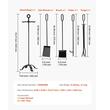 Set 5 ustensile semineu, fier forjat, 230 x 230 x 840 mm, Negru
