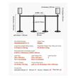 Set 8 x stalpi delimitare, Negru, Otel carbon, 8 x Curea retractabila 200 cm, Inaltime 87 cm, 2 x Panou informatii