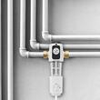 Filtru sedimente pentru toata casa, Centrifugal, 40 microni, Debit 4 T/h, curatare automata, Instalare universala, 3/4" GM + 1" GM + 3/4" GF, Manometru