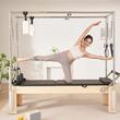 Aparat de antrenament pilates, Lemn artar/Otel, rezistență dublă arc și cablu, max 180 kg, 2400x860x2130 mm