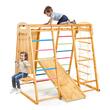 Spatiu de joaca interior, Lemn de pin, 7 in 1, capacitate max 113 kg, scari, leagan