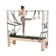 Aparat de antrenament pilates, Lemn artar/Otel, rezistență dublă arc și cablu, max 180 kg, 2400x860x2130 mm