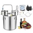Cazan pentru distilat alcool, Inox, Capacitate 50 l, manometru, termometru scala dubla, pompa apa