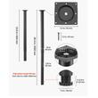 Set 4 picioare masa, Inaltime reglabila 610-1016 mm, Otel, max 544 kg, Negru, Nivelare reglabila