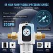 Filtru sedimente pentru toata casa, Centrifugal, 40 microni, Debit 4 T/h, curatare automata, Instalare universala, 3/4" GM + 1" GM + 3/4" GF, Manometru